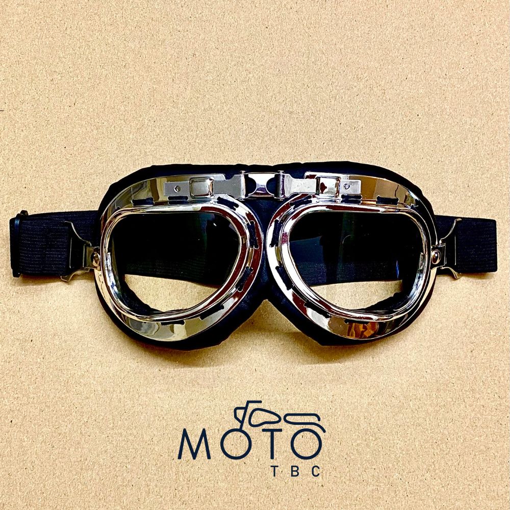 Lunettes moto Vintage, look rétro, type Climax ou aviateur - Cliquez sur l'image pour la fermer